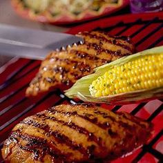 grilled chicken and corn on the cob