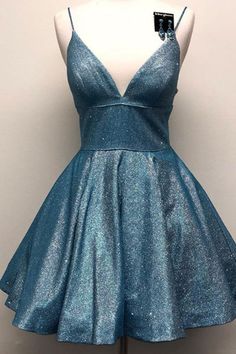 Backless Homecoming Dresses, Sparkle Prom Dress, Silver Cocktail Dress, Silver Cocktail, A Line Shorts, Short Homecoming Dress, Aqua Dress, Short Prom, Dress Spaghetti