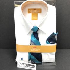 Young Kings by Steve Harvey | Shirts & Tops | Young Kings By Steve Harvey Boys White Dress Shirt Navy Gray Tie Hanky | Poshmark Turquoise Tie, Shirt With Tie, Kids Flannel, Kids Plaid, Black And White Flannel, Dress Shirt And Tie, White Dress Shirt, Boys Plaid, Steve Harvey