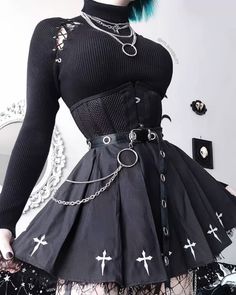 Alt Clothes, Alt Fashion, Gothic Outfits, Really Cute Outfits, Hot Outfits, Cosplay Outfits, Edgy Outfits