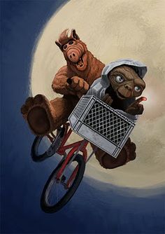 a painting of a bear riding a bike