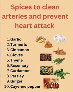 Foods To Prevent Heart Attacks, How To Clean Arteries Naturally, Heart Health Herbs, Herbs For Heart Health, Medical Herbs, Sick Remedies