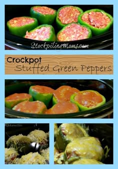 crockpot stuffed green peppers are shown here