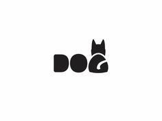 a black and white logo with the word dog in it's center, on a white background