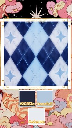 an image of a blue and white checkerboard pattern with stars in the middle