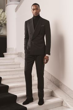 Ralph Lauren Fall 2020, Black Outfit Men, Ralph Lauren Suits, Ralph Lauren Fall, Costume Noir