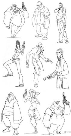 some character sketches from the animated movie wreck