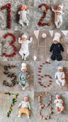 several baby dolls are arranged in the shape of letters that spell out the word love