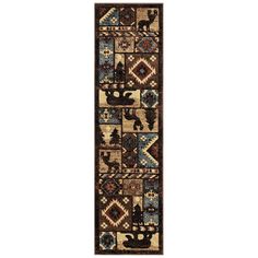 a long rug with animals on it