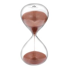 an hourglass with sand running through the top and bottom, on a white background