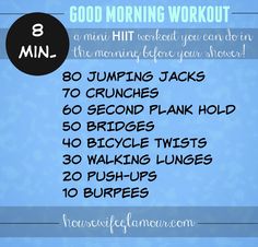 an exercise poster with the words good morning workout and instructions for runners to start running