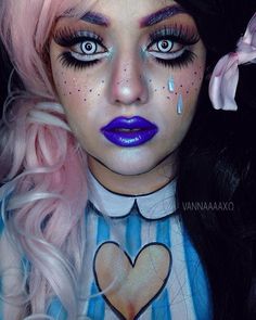 Baby Doll Makeup, Doll Fancy Dress, Uhyggelig Halloween, Broken Doll, Creepy Doll, Doll Halloween, Doll Makeup, Special Effects Makeup, Halloween Costumes Makeup