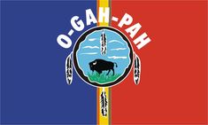 the flag of the state of o'gan - pah with an image of a cow