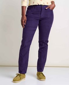 Classic skinny cords in a fall-friendly color palette. Organic cotton and hemp team up to create a superstar combo of strength and stretch that you’ll want to put on and never take off. Vintage Tomboy, Purple Corduroy Pants, Toad, Corduroy Pants, Sweater And Shorts, Librarian, Shirt Sale, Overall Shorts, Skirt Pants