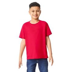 Size: Youth Unisex Extra Large Color: Red Content: 100% Cotton Style #: 5000B Quantity: 1 Care: Machine Wash, Warm, With Like Colors Use Non-Chlorine Bleach Only Tumble Dry, Medium Do Not Iron Do Not Dry Clean Put your crafty skills to the test with this Youth Heavy Cotton T-Shirt. Cut in a short sleeve style, this soft, blank t-shirt will be the vehicle for creating a beautiful piece of wearable art that only you possess. Screen print handmade designs on it, dye it, or embellish it with fashionable gems and buttons. Your creativity is tried-and-true, so this t-shirt will be uniquely you! Basic Red T-shirt For Summer, Basic Red Summer T-shirt, Casual Red Plain T-shirt, Basic Red Cotton Tops, Red Cotton Basic Tops, Red Crew Neck Plain Shirt, Red Plain Crew Neck Shirt, Blank T Shirt, T Shirt Cut