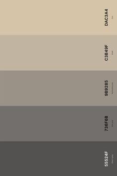 the color scheme for an interior paint swatch in shades of gray, beige and white