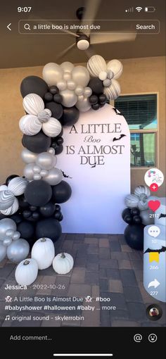 an image of balloons in the shape of a tower with words on it that read little is almost due