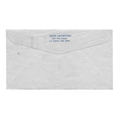 an envelope with the name and address on it