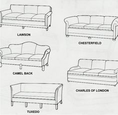 the different types of couches and loveseats