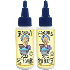 two bottles of grandma's secret spot removeer on a white background with blue caps