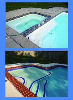 before and after pictures of a swimming pool