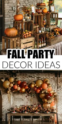 fall party decor ideas with pumpkins and other decorations