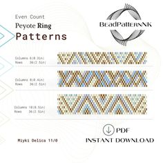 Ring Patterns, Seed Bead Ring, Diy Beaded Ornaments, Beaded Jewelry Pattern, Ring Pattern, Loom Bracelet Patterns, Ring Tutorial, Beaded Ring, Beaded Christmas Ornaments