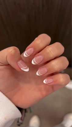 Rounded Acrylic Nails, Oval Acrylic Nails, Hoco Nails, French Tip Acrylic Nails, Almond Acrylic Nails, Round Nails, Nails French