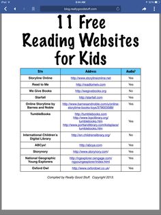 Free Reading Websites, Reading Websites For Kids, Reading Websites, Free Educational Websites, Free Learning Websites, Websites For Kids, Learning Websites For Kids, Educational Websites For Kids, Free Homeschool Curriculum