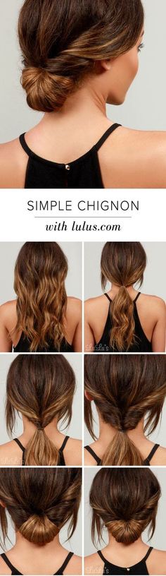 chignon Chignon Simple, Easy Everyday Hairstyles, Chignon Hair, Fishtail Braid, Top Hairstyles, Medium Long Hair, Hair Tutorials