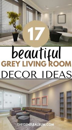 the living room is decorated in neutral colors