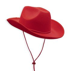 Looking for a simple, plain red cowboy hat or cowgirl hat for your next party? Look no further! This all-purpose hat is a great addition to any western or country-themed party! It's also a perfect gift for a bride or cowgirl - especially if she wants to look good at the rodeo. Made of high-quality non-woven fabric, each hat is an eye-catching accessory that will make your guests feel like they've stepped onto the set of the Dukes of Hazzard.  Note: This listing is for a Plain red Cowboy Hat. If Cowgirl Hat Wedding, Rodeo Party Decor, Red Cowgirl Hat, Bride Cowgirl Hat, Cowboy Hat Summer, Cowboy Hat Drawing, Rouge Uni, Hats Cowgirl, Red Cowboy Hat