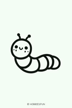 Cute Easy Animal To Draw, Caterpillar Easy Caterpillar Drawing, Cute Caterpillar Tattoo, Cute Bug Doodles, Catipillar Drawing Simple, Small Animal Doodles, Drawing Caterpillar, Cute Caterpillar Drawing, Cute Animals Drawings Easy, Bugs Doodle