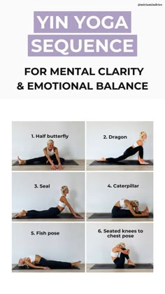 Yin Yoga sequence for mental clarity & emotional balance Yoga To Release Tension, Stretches For Releasing Tension, Yin Yoga For Emotional Release, Yoga Poses To Release Negative Emotions, Yin Yoga Class Plan, Stretching For Emotional Release, Yoga For Emotional Release, Yen Yoga, Yoga For Anger