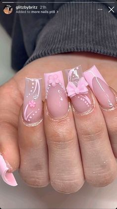 lylia Pink Medium Nails, Pink Nail Inspo Acrylic, Cute Nails Square, Punk Nails, Lavender Nails, Really Cute Nails