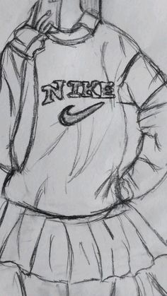 a drawing of a girl in a dress with the word n - force on it