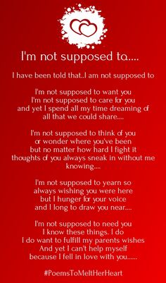 a poem written in red and white with the words i'm not supposed to