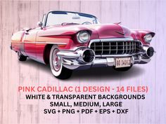 Car Clipart, Barbie Car, Pink Cadillac, Cadillac Ats, Car Vintage, Website Illustration, Clipart Design, Classic Cars Vintage, File Types