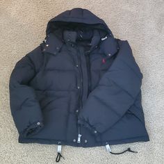 Polo By Ralph Lauren Black Puffer Jacket/Vest Combo With Removable Hood. Brand New Without Tags!! Never Worn And Protective Tissue Still On Drawstrings. Size Xl Available. Puffer Jacket Vest, Combo Color, Black Puffer Jacket, Jacket Vest, Black Puffer, Polo By Ralph Lauren, Puffer Jacket, Men's Polo, Vest Jacket