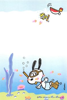 an image of a cartoon bunny diving in the ocean