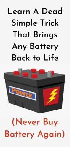 Learn a dead simple trick that brings any battery back to life Car Battery Hacks, Cordless Drill Batteries, Ryobi Battery, Power Tool Batteries