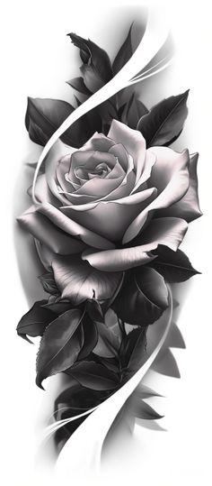 Black and grey realism – 36 | Realistic rose tattoo, Realistic flower tattoo, Rose flower tattoos