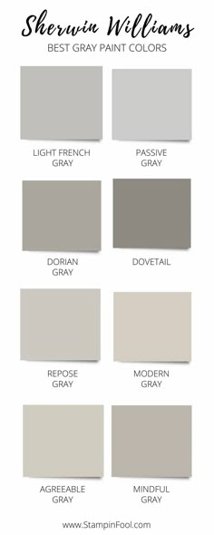 the best gray paint colors for walls and ceilings with text overlay that says sherylin