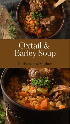 Warm up with this rich and hearty Oxtail & Barley Soup, a comforting dish perfect for cold days. Slow-cooked oxtail adds deep flavor to the broth, while tender barley and fresh vegetables make each spoonful satisfying and nourishing. This classic soup is both filling and flavorful, ideal for family dinners or meal prep. Serve with crusty bread for a wholesome, soul-warming meal that’s packed with taste and tradition! Ox Tail Soup Recipe Crockpot, Ox Tail Soup Recipe, Oxtail Soup Recipe, Jamaican Oxtail Stew, Oxtail Soup, Oxtail Recipes, Beef Barley, Barley Soup, Soup And Stew