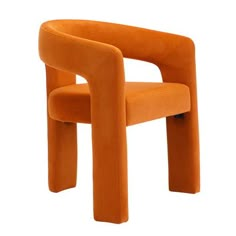 an orange chair on a white background