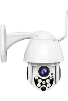 an outdoor security camera with 4x digital zooms on the front and back side