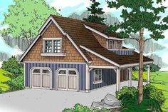 this is an artist's rendering of these garage plans for two car garages