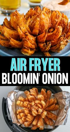 air fryer bloomin onion Fried Blooming Onion Recipe, Onion Blossom Recipe, Air Fryer Blooming Onion Recipe, Fried Blooming Onion, Air Fryer Blooming Onion, Blooming Onion Recipe, Blooming Onion Recipes, Bloomin Onion, Blooming Onion