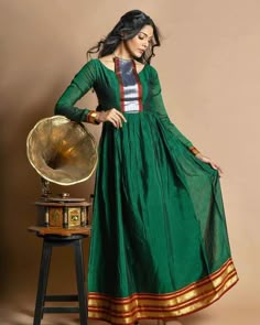 Silk Kurti Designs, Simple Kurta Designs, Long Kurti Designs, Long Gown Dress, Long Dress Design, Indian Gowns Dresses, Kurti Designs Party Wear, Indian Gowns