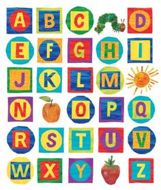 the very hungry caterpillar alphabet poster